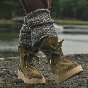Free People Suede Lace Up Aiden Wedge Boot
